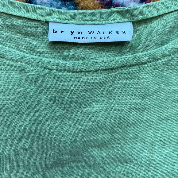 bryn Walker Sage Green Linen Oversized Relaxed Fit - Picture 4 of 5